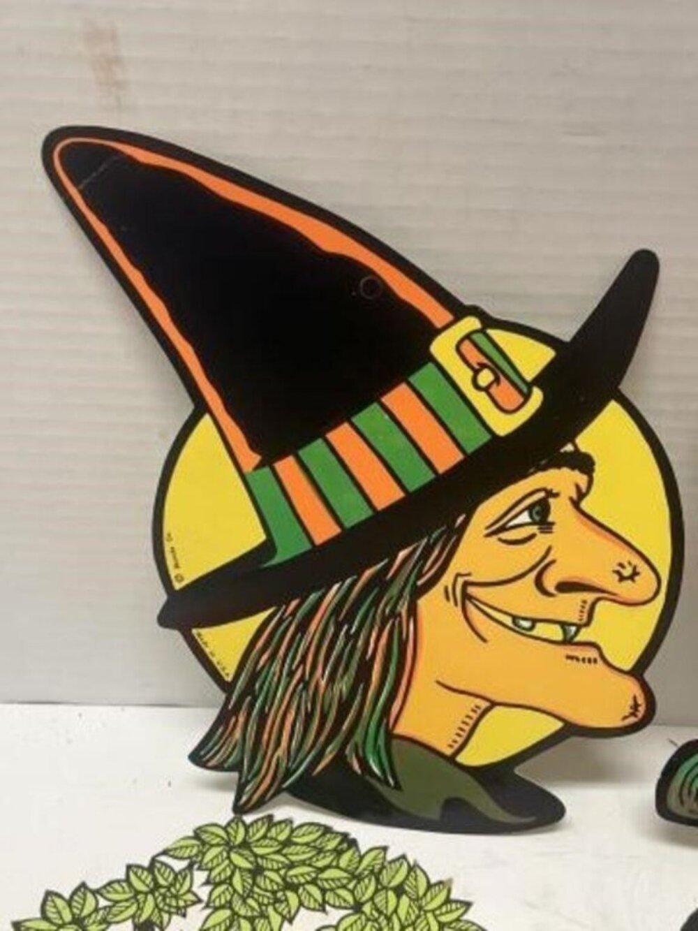 Vintage Beistle Die Cut Halloween Decorations Set of Four Witch Owl Cat Pumpkin - Picture 4 of 8